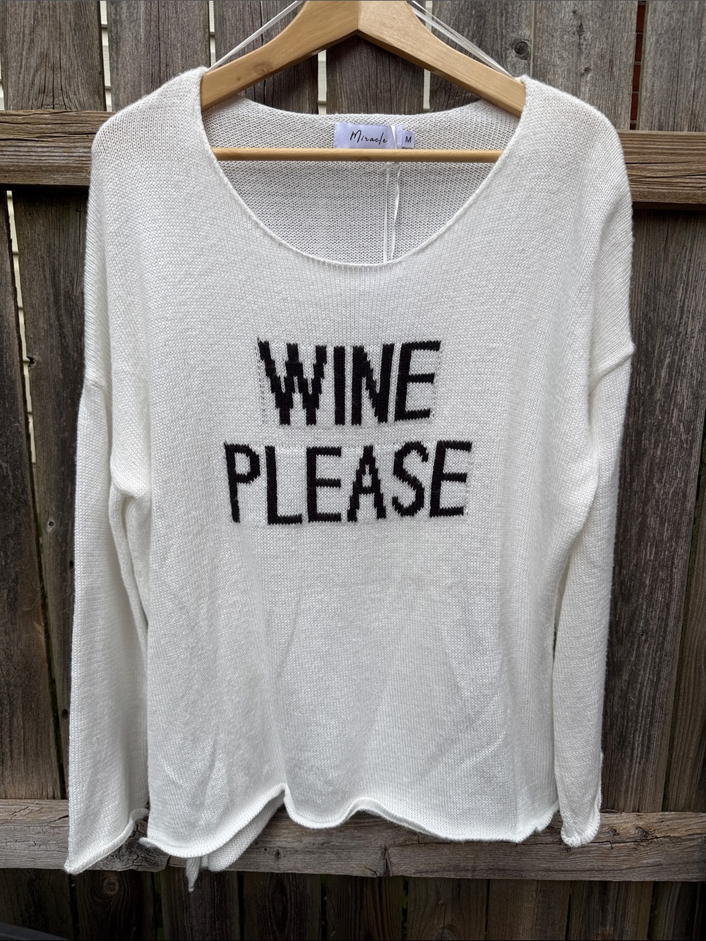 Miracle 'WINE PLEASE' Graphic Sweater